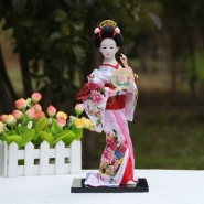 日本艺妓日本人形绢人娃娃家装必备